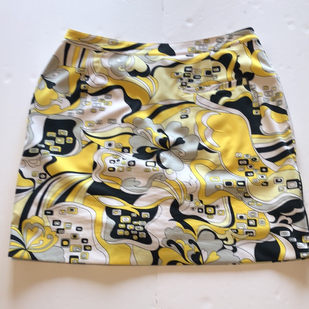 Bette & Court golf sport skort 80’s 90’s pattern geometric yellow and black - Picture 2 of 16